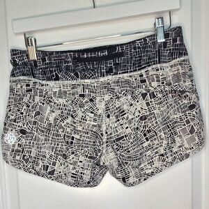 Lululemon Speed Short 2.5" - 2016 Seawheeze - 6 Grid Map Texture White Black